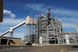 Gasifier structure showing tripper room.