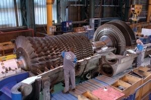 GE-9E-gas-turbine-rotor