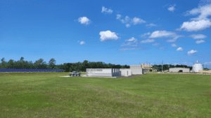 An illustration that shows a potential hydrogen production facility at Duke Energy’s Volusia County solar facility. Courtesy: Duke Energy