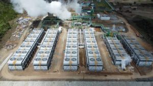 Sosian Energy’s 35-MW geothermal power plant in Kenya’s Menengai geothermal field in Kenya began supplying electricity to the national grid in August 2023. The project is the first of three power plants planned for Menengai Phase I, which will have a combined capacity of 105 MW. Image: Sosian Energy/LinkedIn